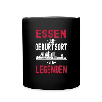 Essen Nordrhein Westfalen Stadt Skyline - Tasse einfarbig - Schwarz - Vorne