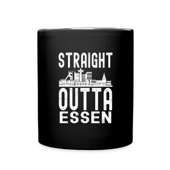 Essen Nordrhein Westfalen Stadt Skyline - Tasse einfarbig - Schwarz - Vorne