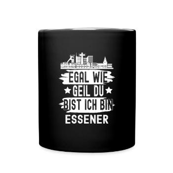Essen Nordrhein Westfalen Stadt Skyline - Tasse einfarbig - Schwarz - Vorne