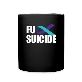 Fick Selbstmord Selbstmordbewusstsein Ribbon Selbs - Tasse einfarbig - Schwarz - Vorne