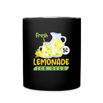 Limonade fraîche glacée Limonade froide - Mug uni - noir - Devant