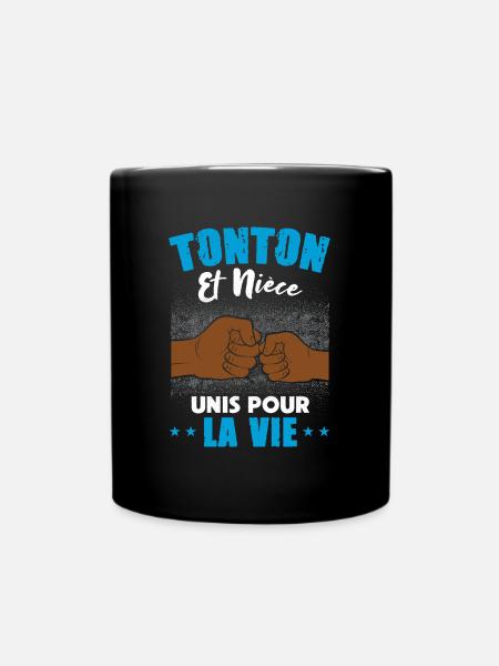 Cadeau annonce tonton et nièce unis pour la vie - Mug uni - noir