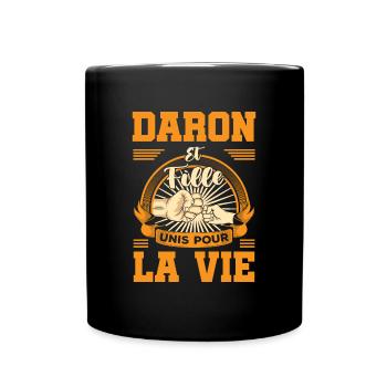 Daron fille unis pour la vie fête des pères check - Mug uni - noir - Devant