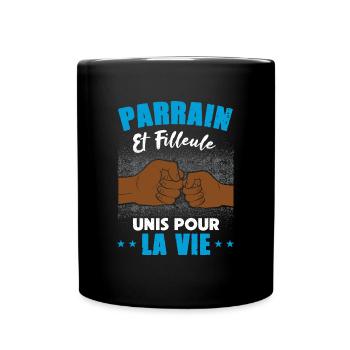 Demande parrain et filleule unis pour la vie - Mug uni - noir - Devant