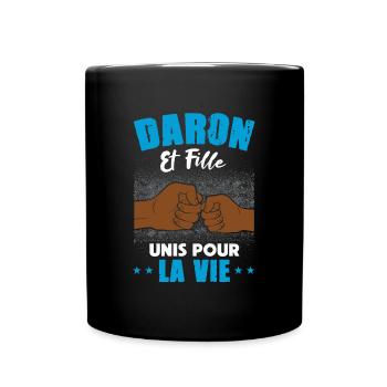 Daron fille unis pour la vie fête des pères check - Mug uni - noir - Devant