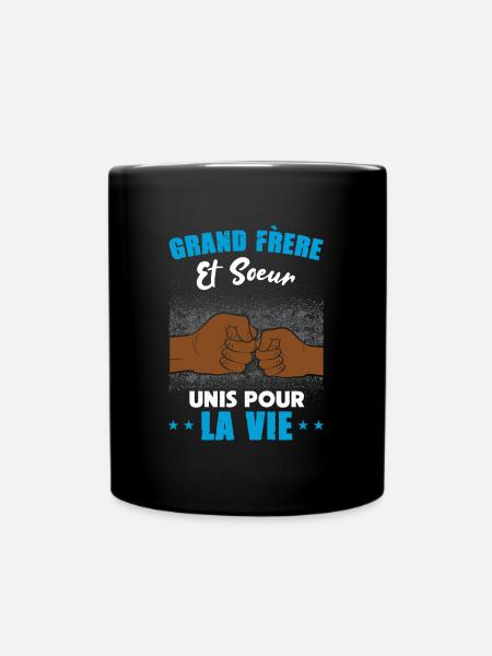 Cadeau grand frère petite soeur unis pour la vie - Mug uni - noir