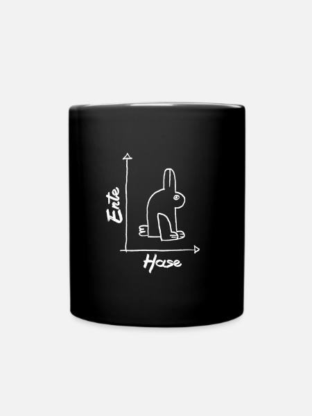 Mathe Ente Hase mathematik Unterricht Spaß - Tasse einfarbig - Schwarz