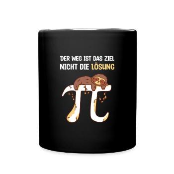 Mathe Pi Faultier Mathematik Lehrer Schüler Witz - Tasse einfarbig - Schwarz - Vorne