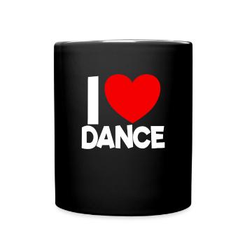 Ich liebe Tanz Red Heart Dance Liebhaber Ballerina - Tasse einfarbig - Schwarz - Vorne