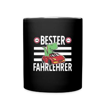 Bester Fahrlehrer Humor Auto Führerschein - Tasse einfarbig - Schwarz - Vorne