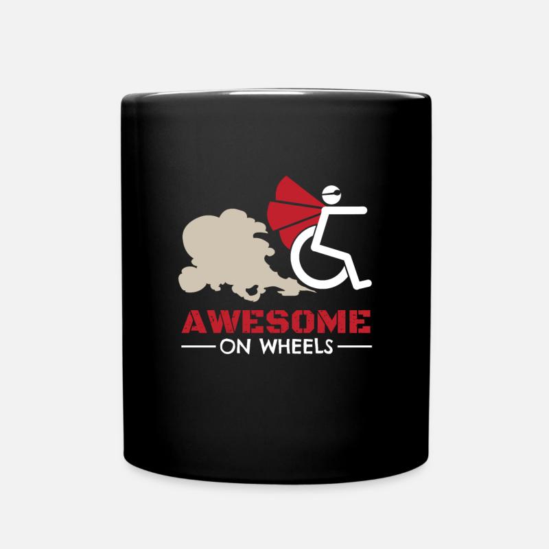 Awesome On Wheels Rollstuhlfahrer - Tasse einfarbig - Schwarz