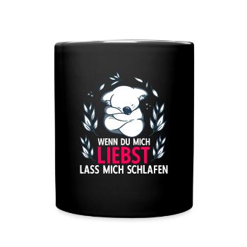 Schlafender Koalabär für Koala Liebhaber - Tasse einfarbig - Schwarz - Vorne