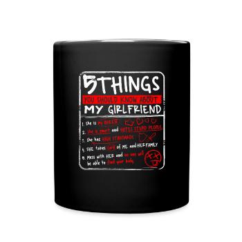 5 Dinge, die Sie �ber mein Geschenk meiner Freundi - Tasse einfarbig - Schwarz - Vorne
