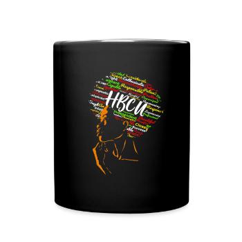 HBCU Afro Frau historisch Black College FrauenWome - Tasse einfarbig - Schwarz - Vorne