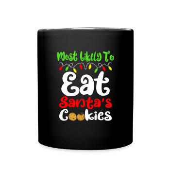 H�chstwahrscheinlich Weihnachten essen Santas -Kek - Tasse einfarbig - Schwarz - Vorne