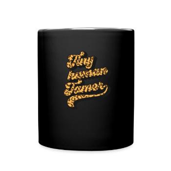 Tiny Human Tamer Cheetah Print Drucken Kindertages - Tasse einfarbig - Schwarz - Vorne