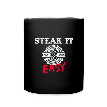Steak Es Simple Gift - Full Colour Mug - black - Front
