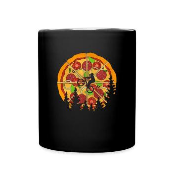 Horseback Riding Bike Pizza Moon Gift - Full Colour Mug - black - Front