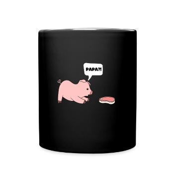 Eat pork pork papa gift - Full Colour Mug - black - Front