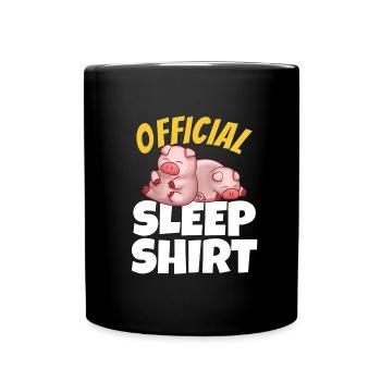 Cute Sleeping Pig Gifts - Full Colour Mug - black - Front