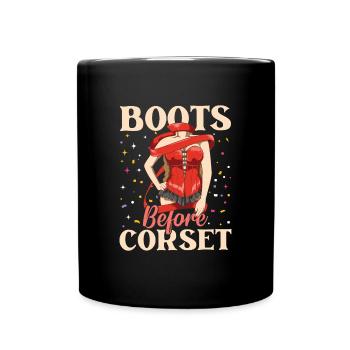 Boots Before Corset - Tasse einfarbig - Schwarz - Vorne