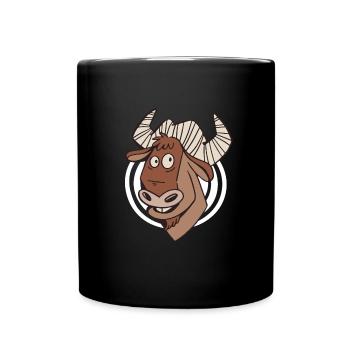 Wildebeest Antelope Africa Animal Steppe Zoo - Mug uni - noir - Devant