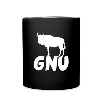 Gnu Antilope Afrika Tier Liebhaber - Tasse einfarbig - Schwarz - Vorne