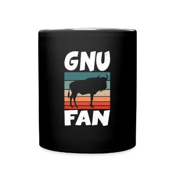 Gnu Antilope Afrika Tier Liebhaber Fan - Tasse einfarbig - Schwarz - Vorne