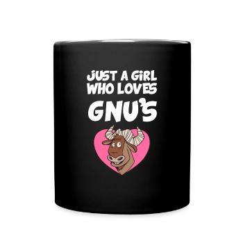 Juste une fille qui aime GNU - Mug uni - noir - Devant