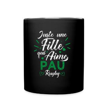 une fille aime pau rugby club Pau Section paloise - Mug uni - noir - Devant