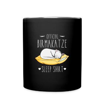Chemise de couchage: Chat birman endormi - Mug uni - noir - Devant
