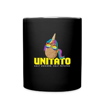 Unitato Kartoffel Einhorn - Tasse einfarbig - Schwarz - Vorne