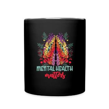 Psychische Gesundheit Angelegenheiten Gehirnkunst - Tasse einfarbig - Schwarz - Vorne