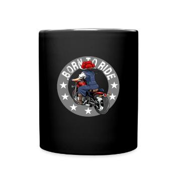 Black Forest Biker Lady Schwarzwald Motorrad - Tasse einfarbig - Schwarz - Vorne