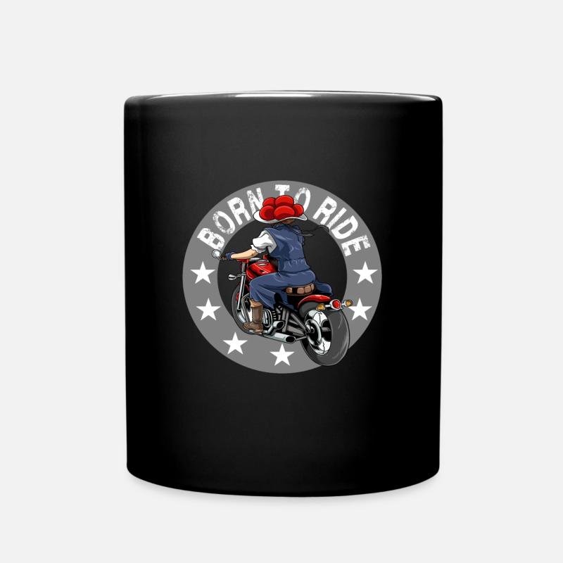Black Forest Biker Lady Schwarzwald Motorrad - Tasse einfarbig - Schwarz