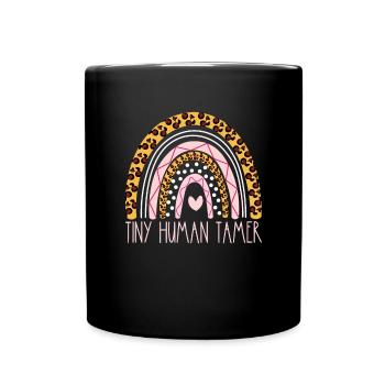 Tiny Human Tamer Bohemian Rainbow Daycare Teacher - Tasse einfarbig - Schwarz - Vorne