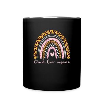 Lehren Sie Love Inspire Bohemian Rainbow Boho Teac - Tasse einfarbig - Schwarz - Vorne