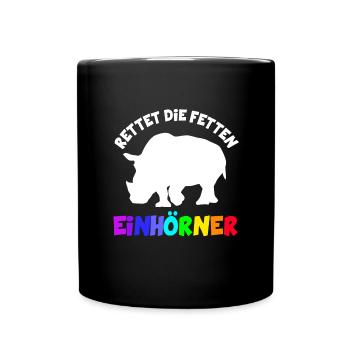 Save The Chubby Unicorns Nashorn Tiermotiv - Tasse einfarbig - Schwarz - Vorne