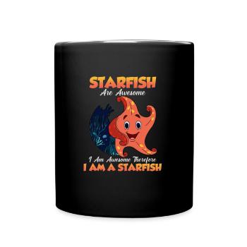 Seestern - Tasse einfarbig - Schwarz - Vorne