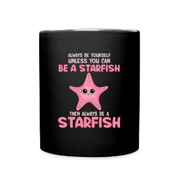 Seestern - Tasse einfarbig - Schwarz - Vorne