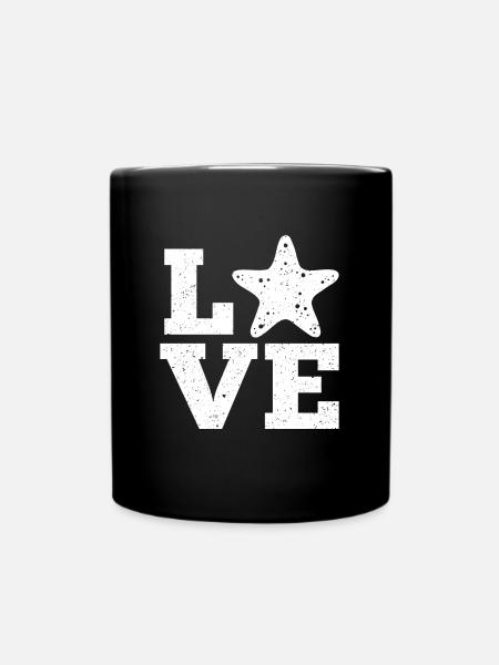 Seestern - Tasse einfarbig - Schwarz