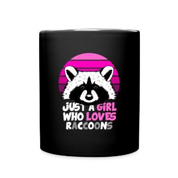 Just A Girl Who Loves RACCOONS - Full Colour Mug - black - Front