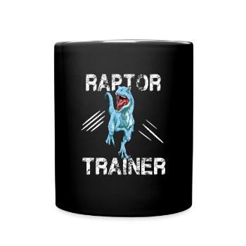 Raptor Trainer Dinosaurier Velociraptor Dino - Tasse einfarbig - Schwarz - Vorne