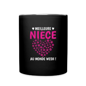 Meilleure annonce nièce monde chats chiens pattes - Mug uni - noir - Devant