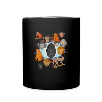 Affe Kinder Affenarten Schimpanse - Tasse einfarbig - Schwarz - Vorne