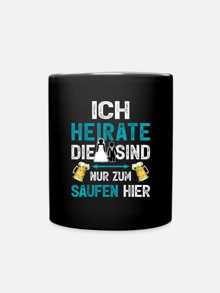 Hochzeit Bride and Groom Wedding - Tasse einfarbig - Schwarz