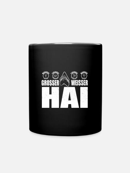 Großer Weißer Hai Zahn Tigerhai Makohai Biologe - Tasse einfarbig - Schwarz