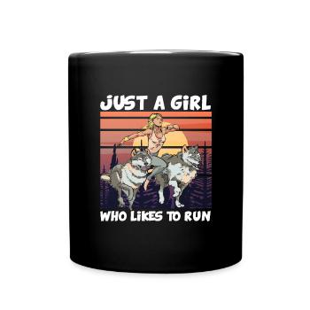 Just a Girl Who Likes to RUN Trailrunning Joggen - Tasse einfarbig - Schwarz - Vorne