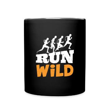 RUN WILD Trailrunner Runner Jogging Race - Full Colour Mug - black - Front