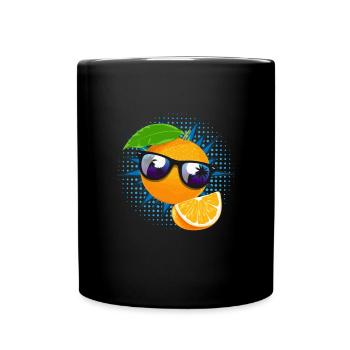 Orange Sunglasses Juice Fruit - Full Colour Mug - black - Front